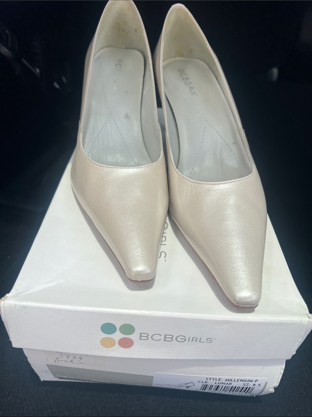BCBGirls Women's Pointed Toe Pumps in Pearl Pink